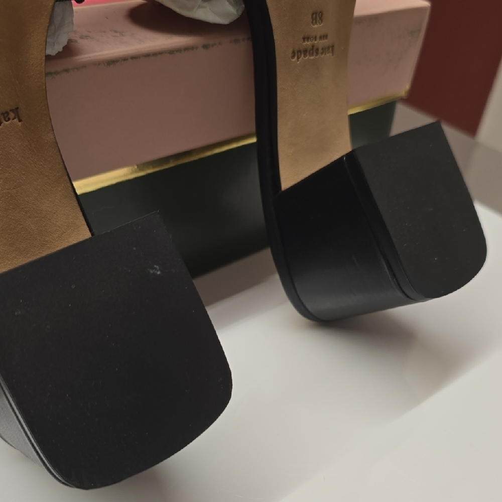 Kate Spade Black Floral Embossed Mules - Picture 5 of 6